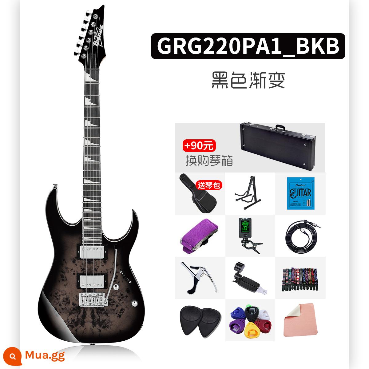 IBANEZ Ibanna GRX40 GRG150/170DX/220PA mục chuyên nghiệp mới bắt đầu bộ guitar điện - Độ dốc màu đen GRG220PA1-BKB