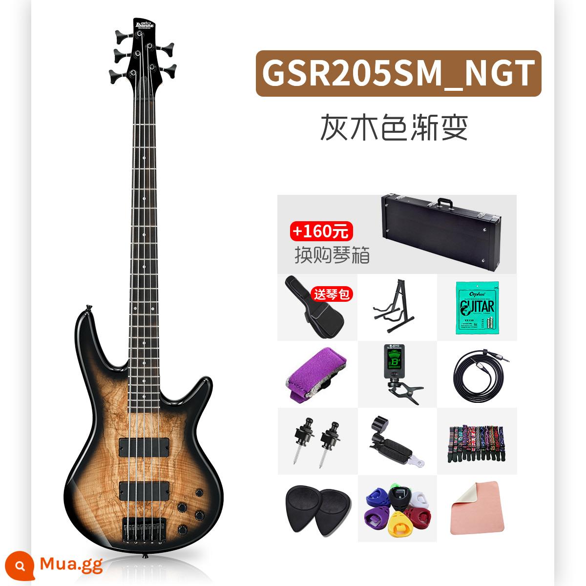 Ibanez Ibanez Electric GSR200 320 SR300E BẮT ĐẦU NHẬN BAS BAS BAS - Độ dốc màu gỗ xám GSR205SM-NGT