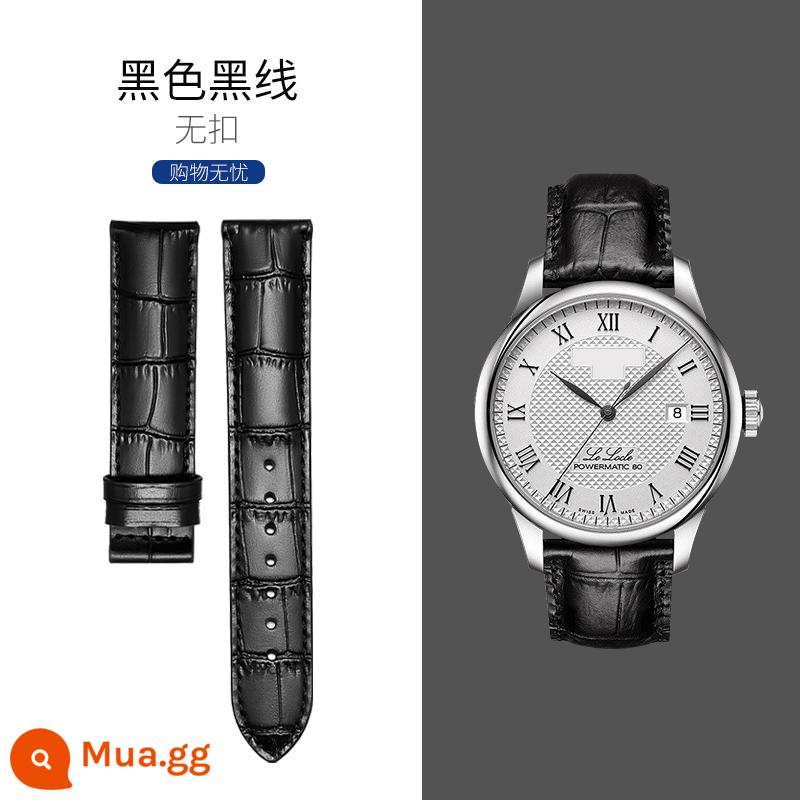 Phù hợp với dây đeo Tissot da thật nam 1853 Lilock t41 dây đeo sao biển Durul Junya Carson 19mm - Đen [không có khóa]