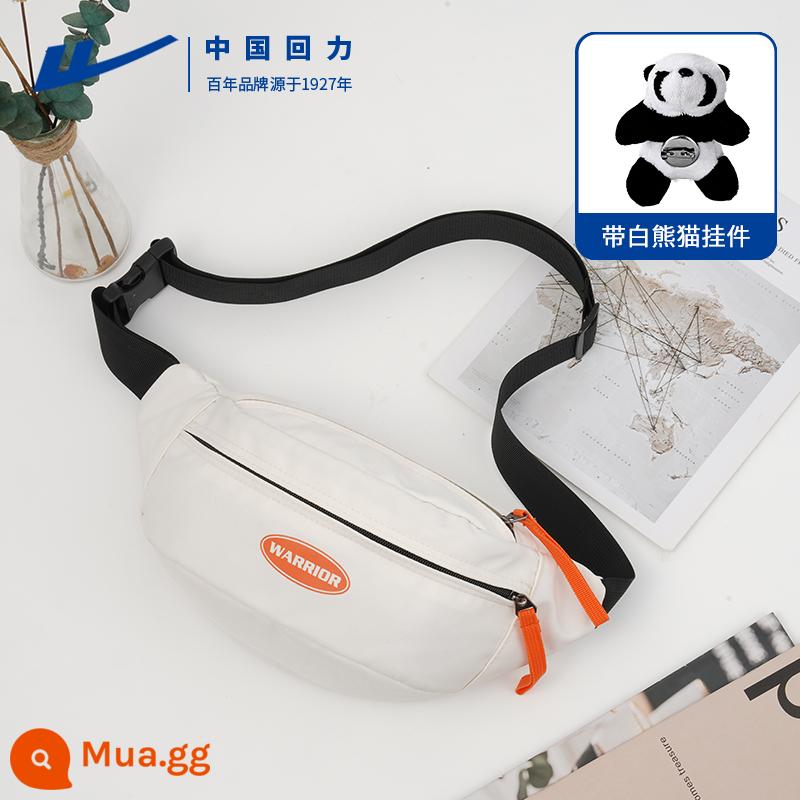 Kéo lại Túi Messenger Thương hiệu hợp thời trang dành cho nữ Túi Satchel cỡ nhỏ Túi du lịch nhẹ trước ngực cho nam Ba lô thông thường dành cho nam Túi đeo thắt lưng thể thao di động - Mặt dây chuyền gấu trúc trắng + trắng