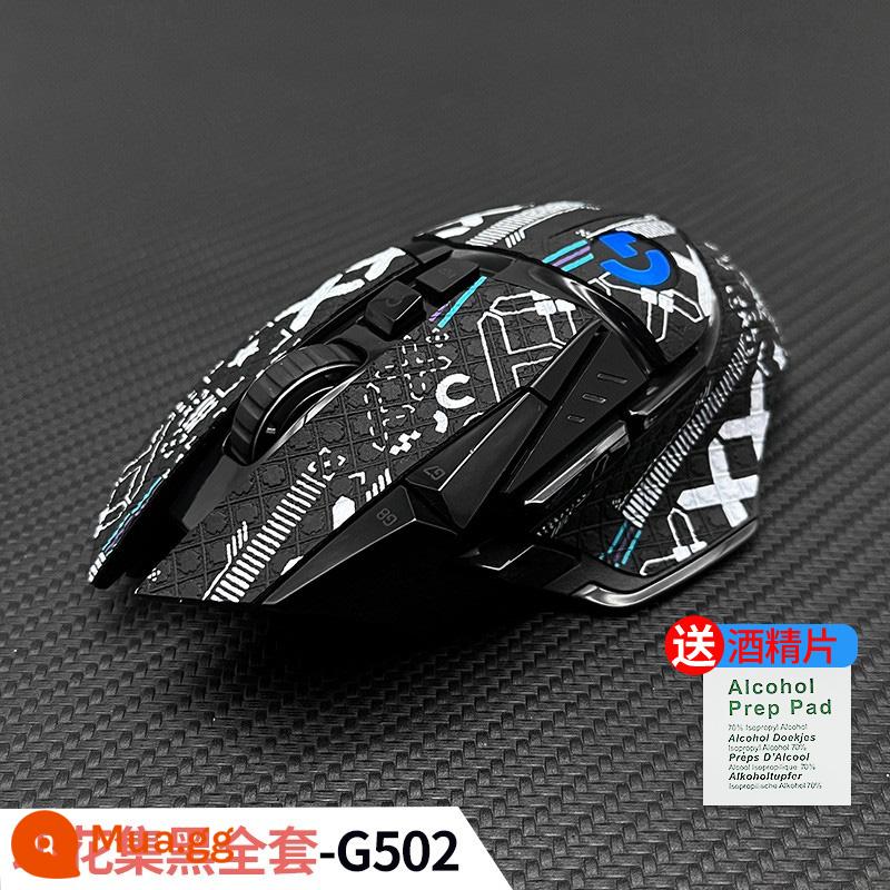 Miếng dán chuột chống trượt Logitech G502 mặt khớp đặc biệt miếng dán thấm mồ hôi miếng dán hero có dây chống mồ hôi mờ chống mồ hôi - Bộ sản phẩm hoàn chỉnh màu đen in trang trí đơn giản, miếng dán chống trượt + miếng dán mặt sau