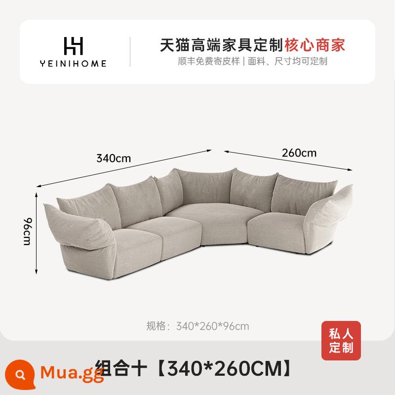 Yan Yijia丨Edra Internet nổi tiếng ghế sofa hình cánh hoa hiện đại được thiết kế theo phong cách Ý ghế sofa vải góc hình đặc biệt - Kết hợp mười [340*260CM]