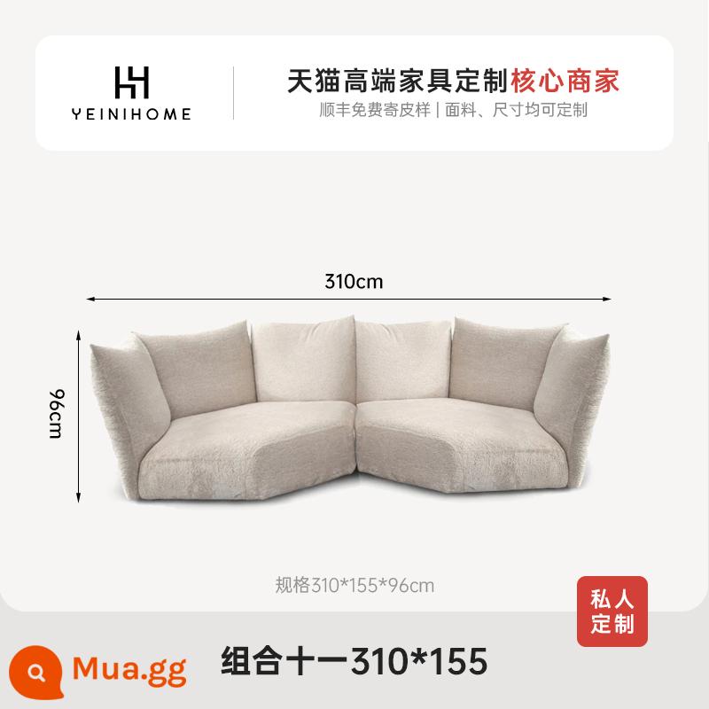 Yan Yijia丨Edra Internet nổi tiếng ghế sofa hình cánh hoa hiện đại được thiết kế theo phong cách Ý ghế sofa vải góc hình đặc biệt - Sự kết hợp Mười Một [310*155CM]