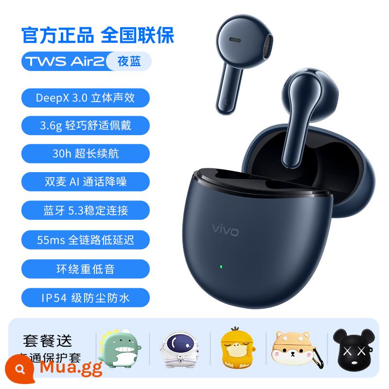 Tai nghe không dây thực sự vivoTWS Air mới Bluetooth bán trong tai twsair2 giảm tiếng ồn cuộc gọi ban đầu - TWS Air2 Đêm Xanh