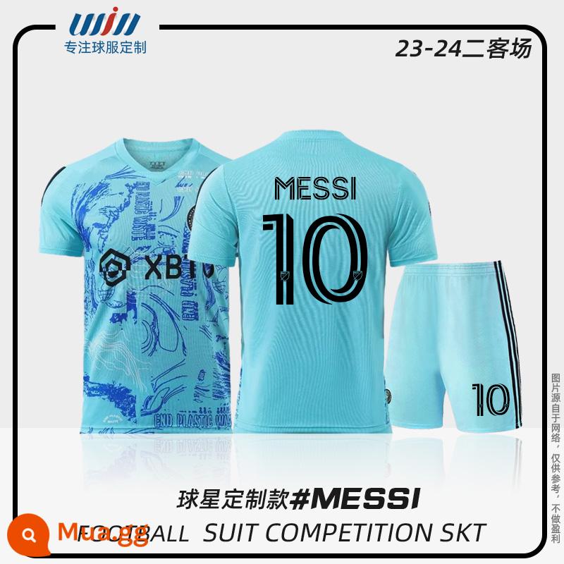 2022 World Cup Argentina Messi Jersey Children Quần áo bóng đá tùy chỉnh Dịch vụ Đội thể thao thể thao của đội tuyển quốc gia - Bộ đồ Messi số 10 23-24 Miami M 2