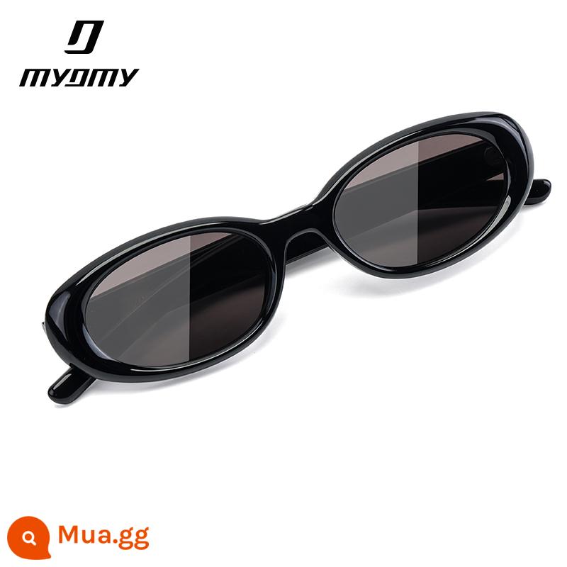 MYOMY Hit Series Nhỏ Gọng Vuông Kính Mát Cá Tính Hợp Thời Trang Nam Nữ Cao Cấp Ins Retro Kính Mát Mắt Kính Cận Thị - [TR+Nylon mới] Tấm xám khung đen SG057