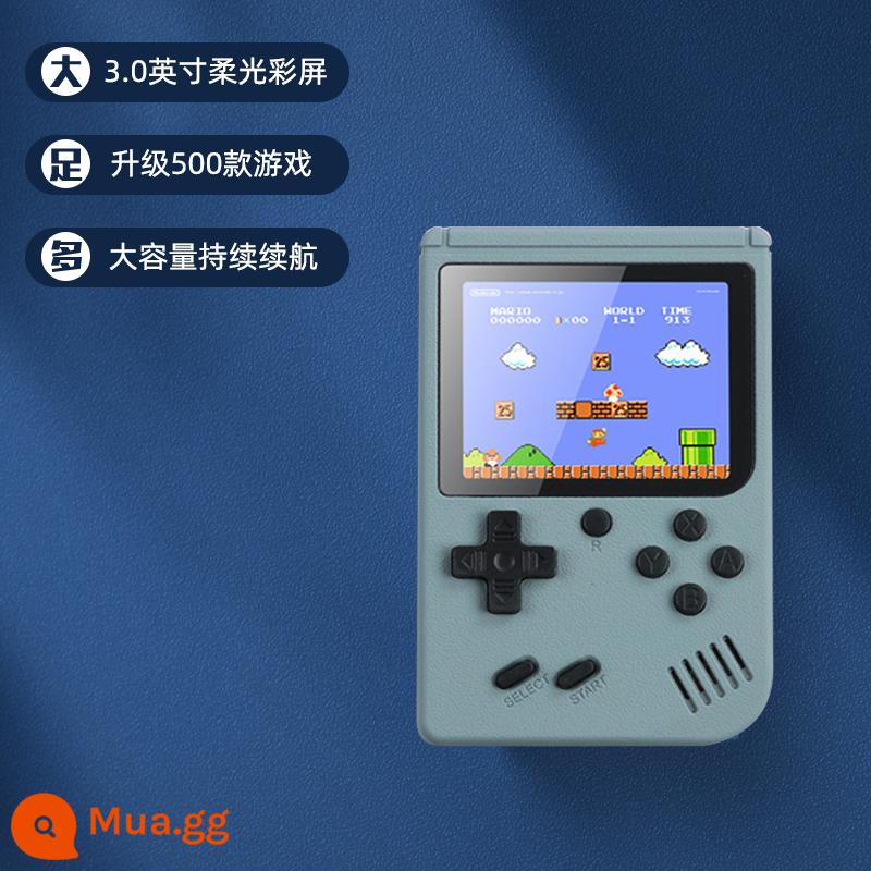 Quà tặng Retro nỗi nhớ tuổi thơ mới Tetris đôi sạc điện thoại di động cho trẻ em chơi game cầm tay cầm tay arcade - [500 Game Macarons] Màu Xám Kiểu Đơn + Cáp AV + Cáp Sạc