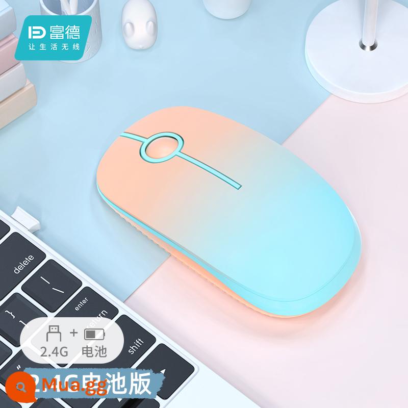 Chuột chơi game không dây Bluetooth tắt tiếng mẫu sạc văn phòng cô gái di động thích hợp cho máy tính xách tay Huawei Apple - Phiên bản pin không dây màu gradient 2.4G Phiên bản pin không dây màu 2.4G