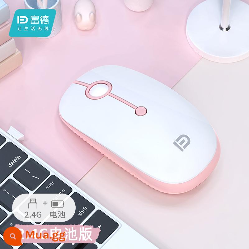 Chuột chơi game không dây Bluetooth tắt tiếng mẫu sạc văn phòng cô gái di động thích hợp cho máy tính xách tay Huawei Apple - Phiên bản pin không dây 2.4G màu trắng và hồng [điều chỉnh 1000/1600/2400DPI] Phiên bản pin không dây 2.4G màu trắng và hồng [điều chỉnh 1000/1600/2400DPI]