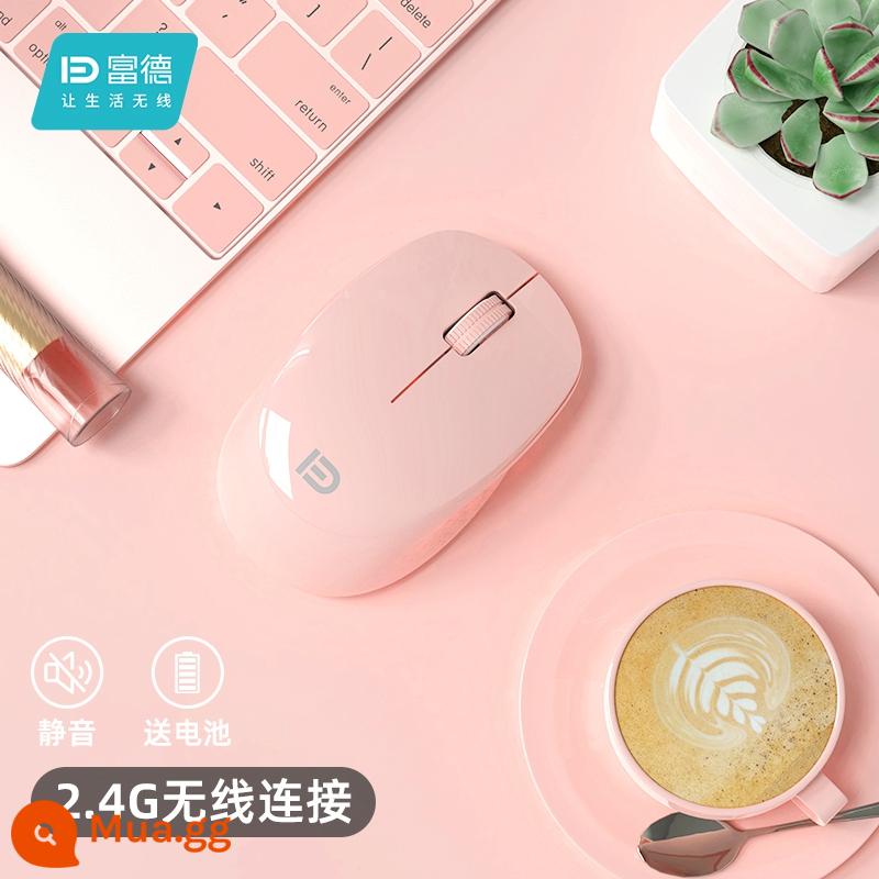 Chuột chơi game không dây Bluetooth tắt tiếng mẫu sạc văn phòng cô gái di động thích hợp cho máy tính xách tay Huawei Apple - Phiên bản pin không dây 2.4G màu hồng Phiên bản pin không dây 2.4G màu hồng