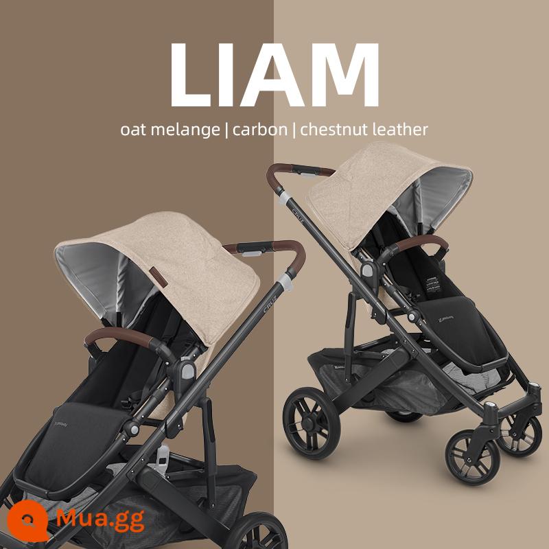 UPPAbaby Cruz V2 cao cấp ngồi gấp xe đẩy trẻ sơ sinh giảm xóc 2 chiều xe đẩy em bé - Yến mạch xám [không có giỏ ngủ]