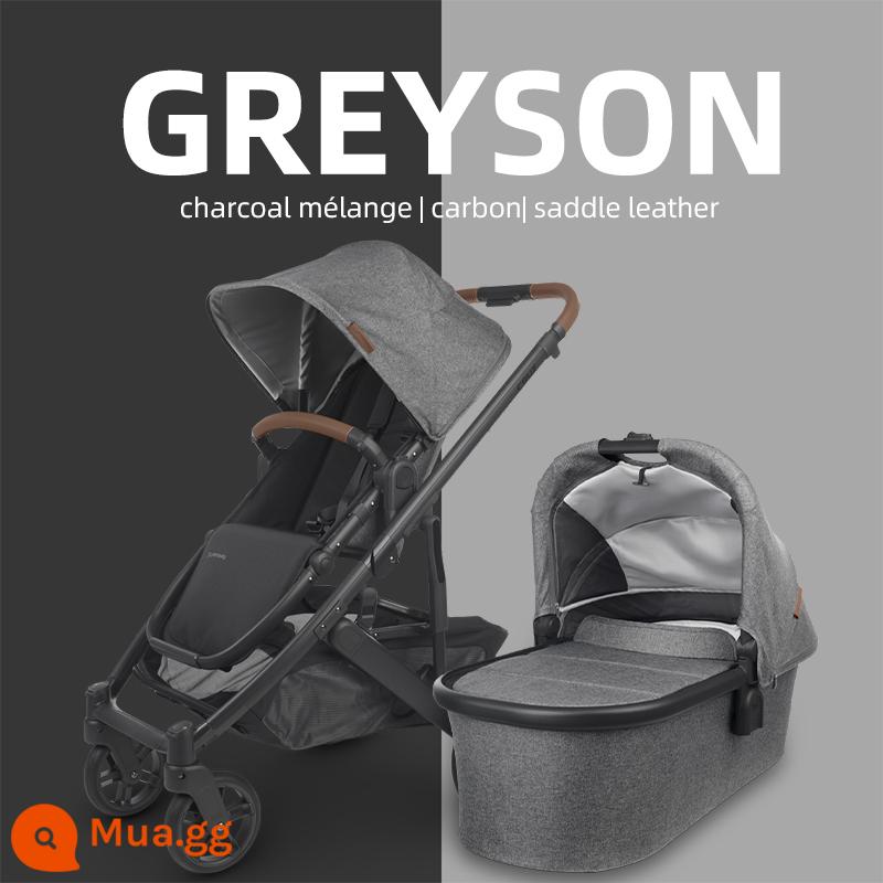 UPPAbaby Cruz V2 cao cấp ngồi gấp xe đẩy trẻ sơ sinh giảm xóc 2 chiều xe đẩy em bé - Xám Đậm [Bộ Giỏ Cho Bé]