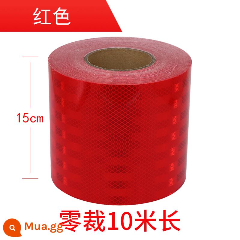 15 cm siêu mạnh bài cảnh báo phim phản chiếu giao thông đường đống miếng dán phản quang dải ban đêm nổi bật nhãn dán màu huỳnh quang chống va chạm - Rộng 15cm [Acrylic | Đỏ] 10 mét