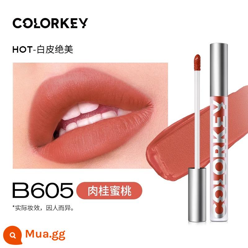 Colorkey Kiraqi son môi men son môi nữ r608 Kiraqi b605 chính thức flagship cửa hàng xác thực gương nhỏ màu đen - B605#Dòng Quế Đào-Velvet +7 màu khuyên dùng