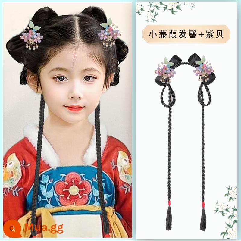 Trẻ em Hanfu tóc giả gói tấm tóc cổ trang phục một mảnh headband cổ gió tóc giả bé gái tạo kiểu phụ kiện tóc búi tóc trùm đầu - Phụ kiện tóc Xiao Jian Jia + Zi Bei