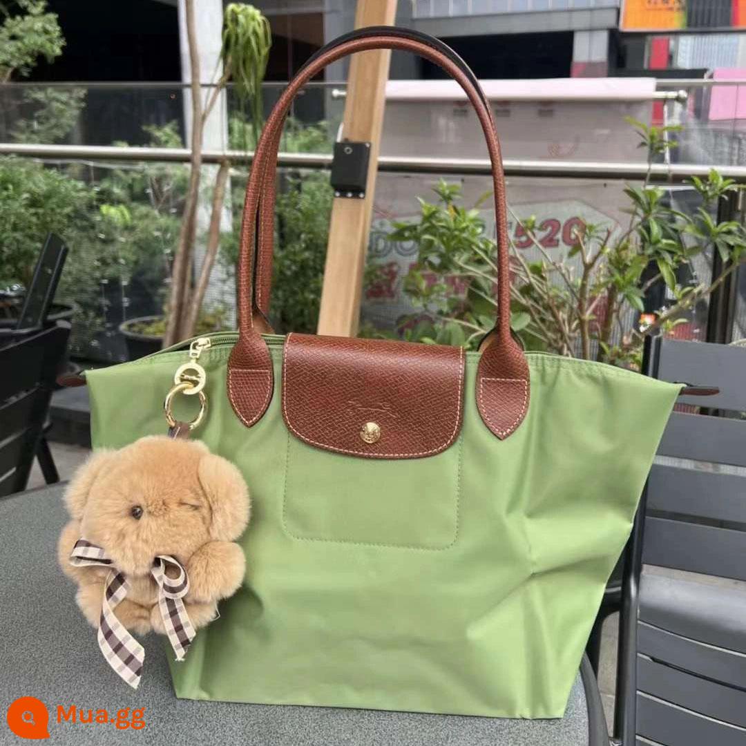 Túi đựng bánh bao nylon cho nữ 2023 túi tote đa năng mới có sức chứa lớn túi mẹ túi mua sắm siêu nhẹ túi xách - Màu xanh bơ cỡ lớn [với da bò thật] [logo gốc]