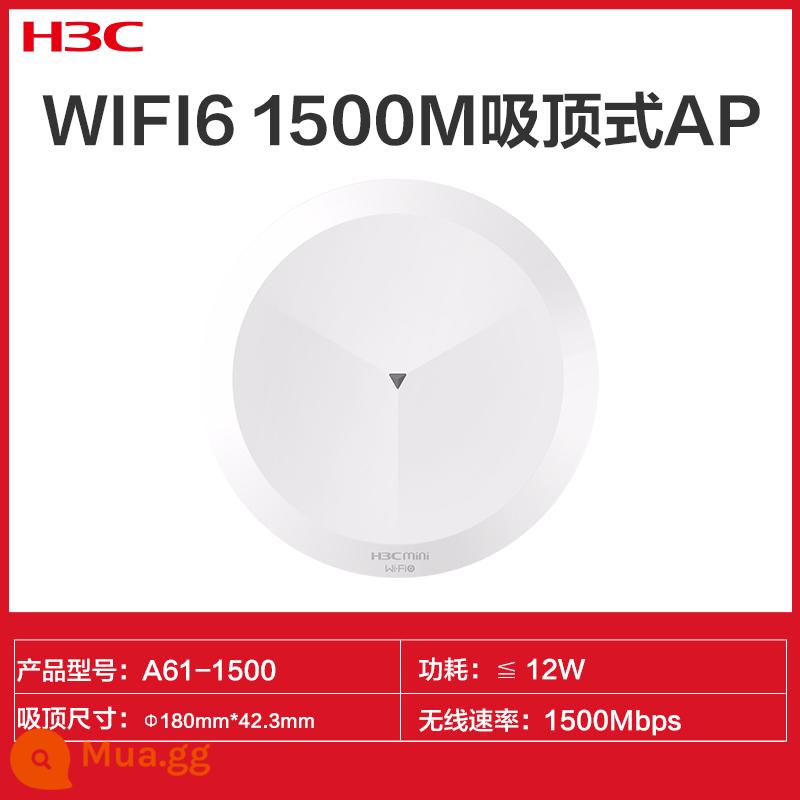 H3C Tân Hoa Bộ định tuyến AP ba gigabit cho toàn bộ ngôi nhà wifi6 bộ phủ trần Bảng điều khiển AP không dây 86 vào tường Công tắc poe tần số kép 1200M Gigabit AC cổng WAN kép nhà biệt thự 5G - A61-1500[Trần 1500M]WIFI6