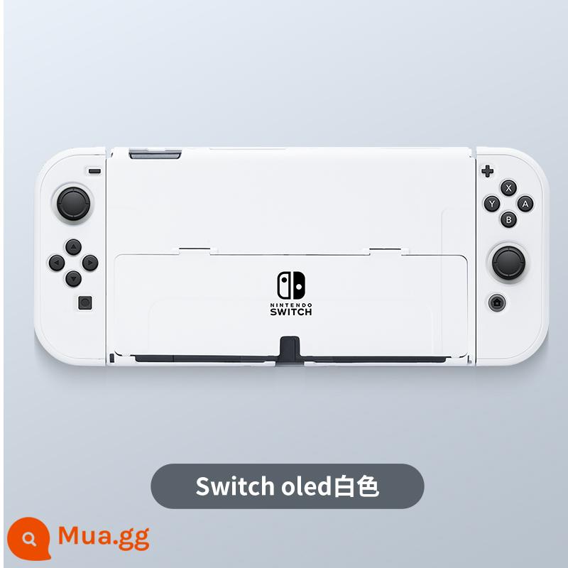 Vỏ bảo vệ Nintendo Switch, tay cầm Switchol, vỏ túi lưu trữ OLED, bộ phụ kiện đầy đủ, đế cắm ns, vỏ cứng, vỏ trong suốt, tách rời, vỏ mềm, hộp trò chơi di động bằng silicon - Vỏ thân thiện với da "trắng" được chuyển đổi √ màng + nắp miễn phí