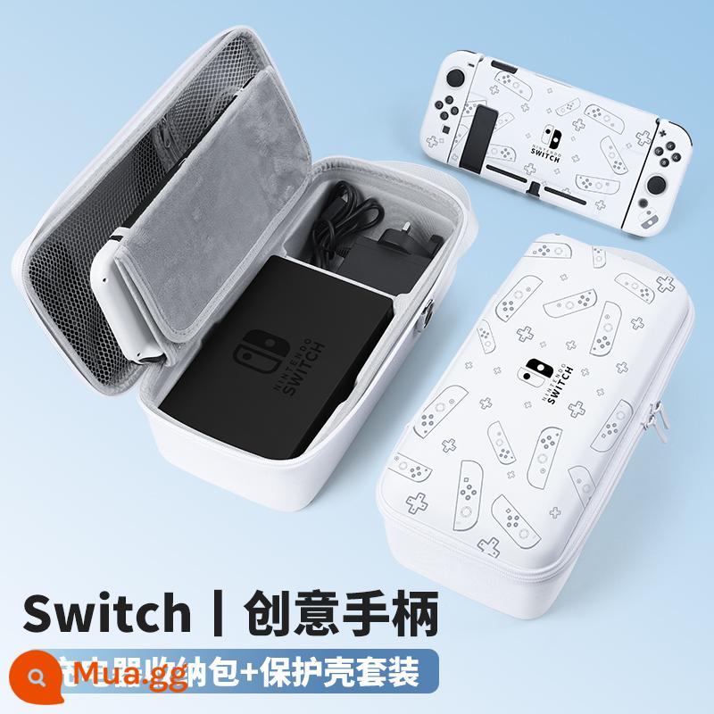 Bijibit switcholed túi lưu trữ Hộp đựng bộ sạc Nintendo switch di động dung lượng lớn hộp máy chơi game switchlite tay cầm oled cứng vỏ cứng phụ kiện bảng điều khiển ns - [Tay cầm sáng tạo của túi đựng công tắc] + hộp bảo vệ ☆ có thể lắp đặt cùng với bộ sạc + đế