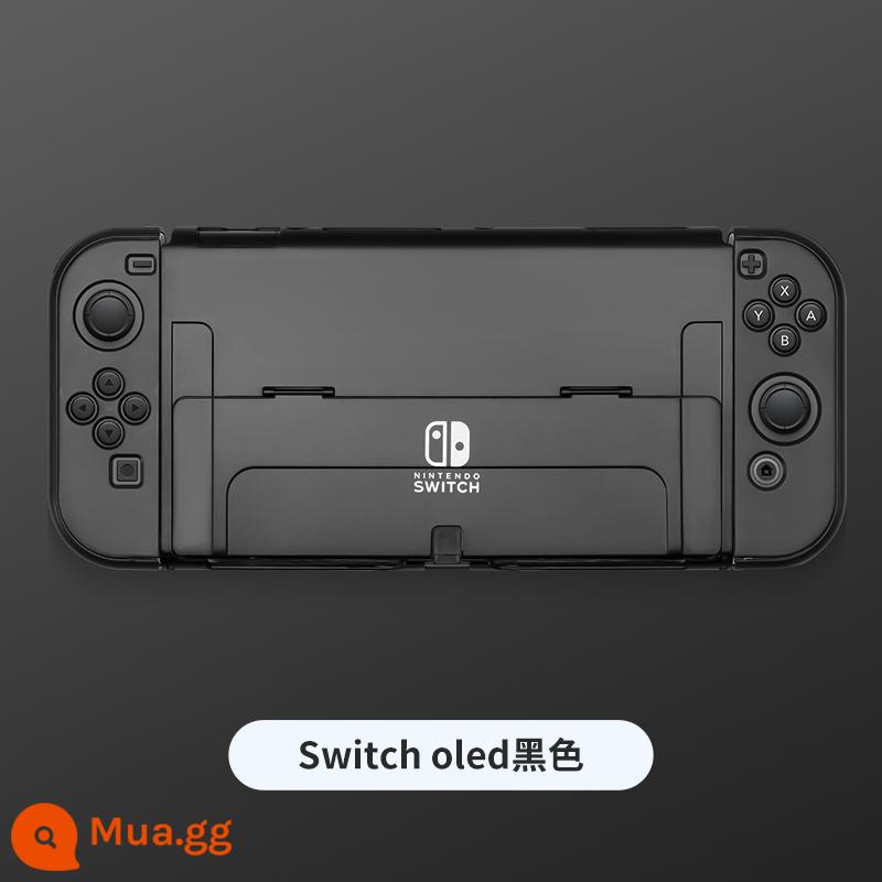 Vỏ bảo vệ Nintendo Switch, tay cầm Switchol, vỏ túi lưu trữ OLED, bộ phụ kiện đầy đủ, đế cắm ns, vỏ cứng, vỏ trong suốt, tách rời, vỏ mềm, hộp trò chơi di động bằng silicon - Vỏ thân thiện với da "Đen" được chuyển đổi √ Phim + nắp miễn phí