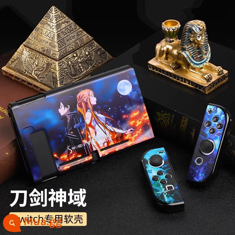 BJBite Nintendo switch vỏ bảo vệ switcholed tay cầm bìa silicone vỏ mềm ns phiên bản tuổi thọ pin vỏ tách rời bảng điều khiển trò chơi oled phiên bản Nhật Bản tích hợp phụ kiện vỏ cứng túi lưu trữ - Vỏ mềm silicon chuyển đổi "Sword Art Online" √ phim + nắp miễn phí