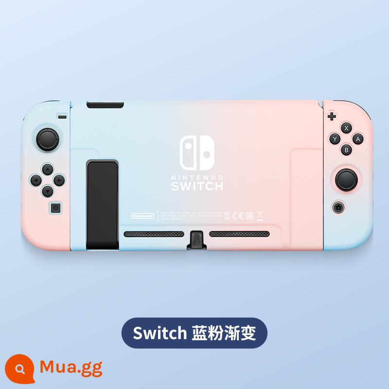 Vỏ bảo vệ Nintendo Switch, tay cầm Switchol, vỏ túi lưu trữ OLED, bộ phụ kiện đầy đủ, đế cắm ns, vỏ cứng, vỏ trong suốt, tách rời, vỏ mềm, hộp trò chơi di động bằng silicon - Vỏ thân thiện với da chuyển đổi "Màu xanh và hồng" √Phim + nắp miễn phí