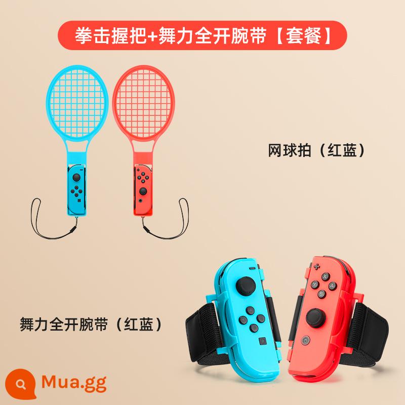 Bộ chuyển đổi Nintendo somatosensory bộ đồ thể thao thể thao phụ kiện trò chơi ns dây đeo cổ tay khiêu vũ đầy đủ Mario vợt tennis aerobic tay cầm đấm bốc tay cầm súng chụp tay lái vô lăng dây đeo chân - Bộ "Vợt tennis + Vòng tay Just Dance" 2 trong 1 ☆ mỗi chiếc một đôi