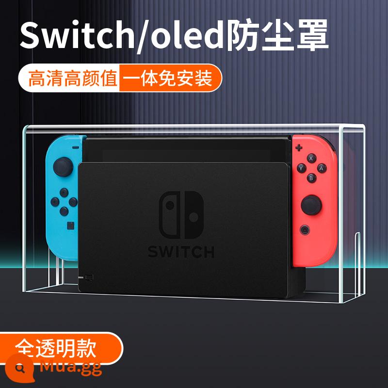 Bijibite Nintendo Switch bụi che hộp cơ sở phát sáng switcholed vỏ acrylic chính màn hình oled máy chơi game vỏ bảo vệ tay cầm ns bao gồm túi lưu trữ trong suốt phụ kiện hộp thẻ - Tấm che bụi hoàn toàn trong suốt "Universal for Switch/Oled"