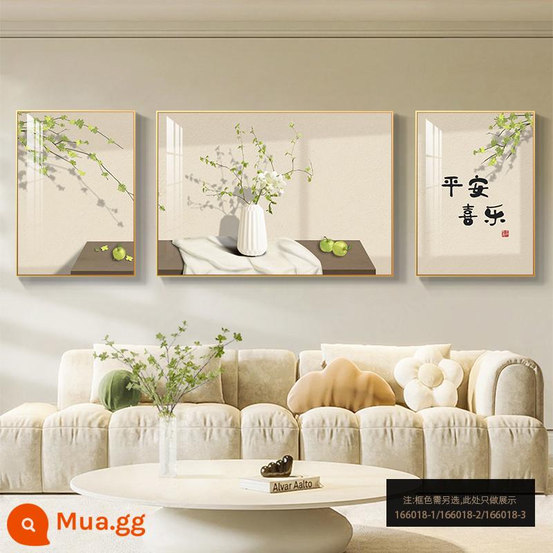 Tranh trang trí phòng khách Bắc Âu, tranh treo ba cây xanh tươi nhỏ, tranh treo tường nền sofa đơn giản hiện đại cao cấp - 166018-1/166018-2/166018-3