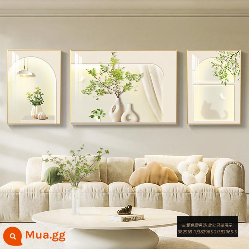 Tranh trang trí phòng khách Bắc Âu, tranh treo ba cây xanh tươi nhỏ, tranh treo tường nền sofa đơn giản hiện đại cao cấp - 382965-1/382965-2/382965-3