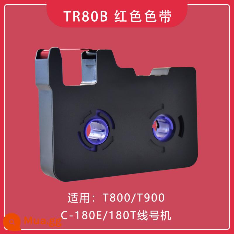 Thích hợp cho máy số dòng Sinret Sinreid Ruy băng T800/T900 Máy đánh dấu C-180T/E ống co nhiệt đai carbon TR80B nhãn dán màu đen 6/9/12 mm giấy nhãn tự dính màu vàng trắng - Thích hợp cho ruy băng T800/900 TR80R đỏ