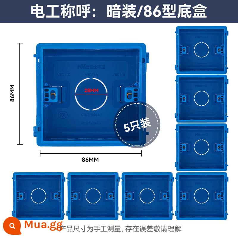 Bảng công tắc ổ cắm NVC 86 loại âm 1 ổ 5 lỗ hở Ổ cắm điện điều hòa 3 lỗ N20 xám - Cassette loại 86 (gói 5 cái)