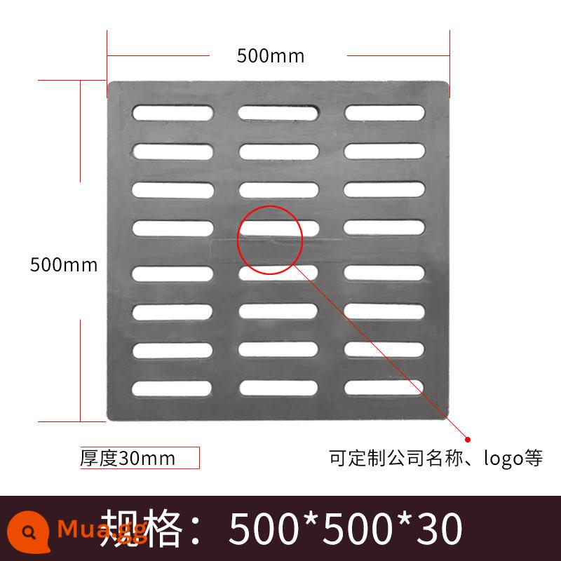 Nắp nhựa mương thoát nước rãnh bếp nắp hố ga nhựa cống rãnh thoát nước mưa composite nắp xanh - Kiểu đi bộ 500*500*30