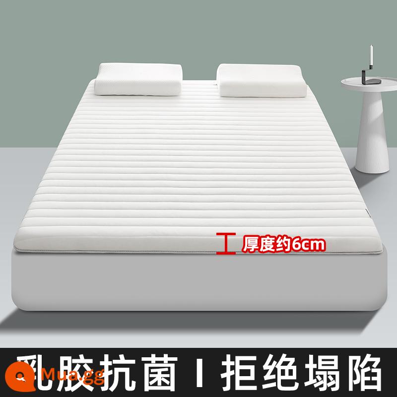 Muji Nệm Cao Su Đệm Mềm Nhà Ký Túc Xá Sinh Viên Đơn Tất Nam Bao Dày Thịt Cừu Nhung - Đường thẳng-Trắng—[Độ dày 6cm]