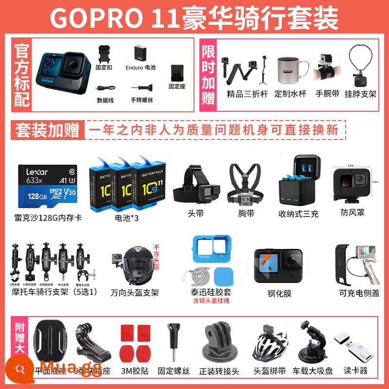 Camera thể thao GOPRO11/10/9 quay video ngắn đầu máy cưỡi camera lặn chống nước chống rung - Bộ đồ đạp xe sang trọng GOPRO 11 được quản lý cửa hàng giới thiệu