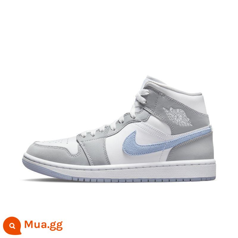 NIKE AIR JORDAN 1 AJ1 Joe 1 giày thể thao nữ giày bóng rổ ống giữa thường ngày BQ6472-308-141 - Xám trắng xanh (BQ6472-105)