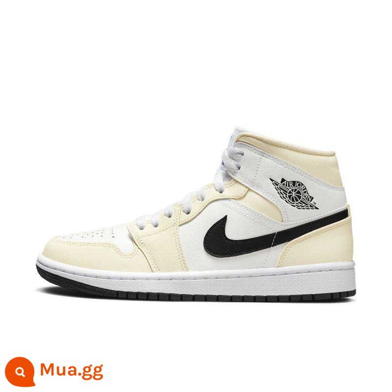 NIKE AIR JORDAN 1 AJ1 Joe 1 giày thể thao nữ giày bóng rổ ống giữa thường ngày BQ6472-308-141 - Màu vàng nhạt (BQ6472-121)