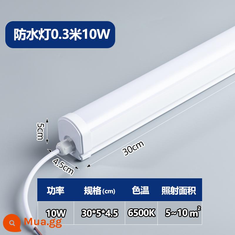 Đèn LED chống thấm nước ba đèn IP65 đèn chống ẩm kho lạnh xưởng xưởng phòng tắm ngoài trời chống thấm nước chiếu sáng ngoài trời - Đèn chống nước 0,3 mét 10W ánh sáng trắng IP65