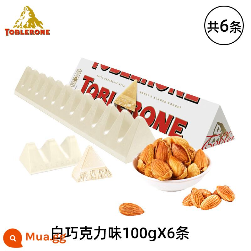 Mondelez nhập khẩu Toblerone tam giác socola sữa/ socola đen snack gỗ hạnh nhân mật ong cho bạn gái - [6 món]Hương sô cô la trắng*6