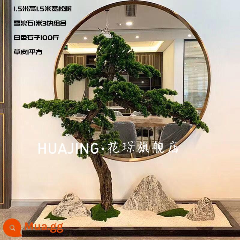 Mô phỏng lớn chào mừng cây thông podocarpus trang trí cửa sổ khách sạn cây thông giả mới phong cách Trung Quốc trang trí cảnh quan trong nhà cây xanh - Gói 7 [cao 1,5 mét] hình dạng tùy chọn