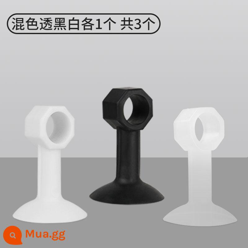 Miếng chặn cửa hút chống va chạm không cần đục lỗ silicone mới cản cửa hút phòng thay đồ chặn cửa cửa sau tay nắm miếng đệm chống va chạm - 1 cái có màu hỗn hợp, trong suốt, đen và trắng [tổng cộng 3 cái]