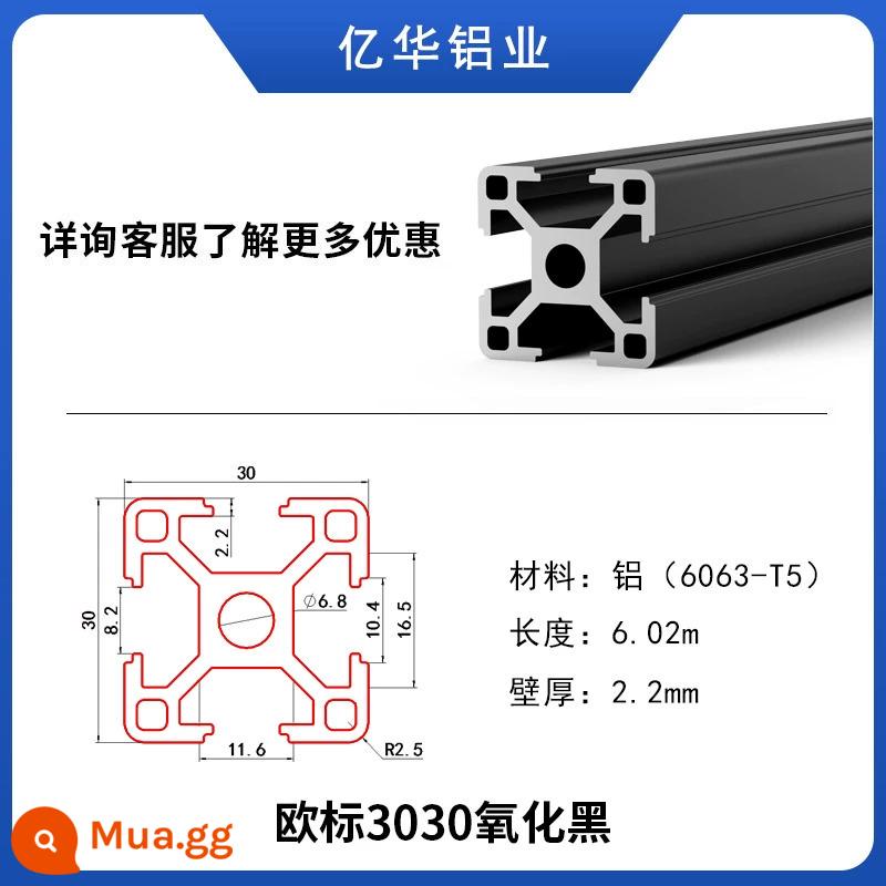 Chất liệu đùn nhôm công nghiệp tiêu chuẩn Châu Âu 4040 Chất liệu hợp kim nhôm 3030 khung hồ cá kệ 2020 dây chuyền lắp ráp bàn làm việc - 3030 oxit đen