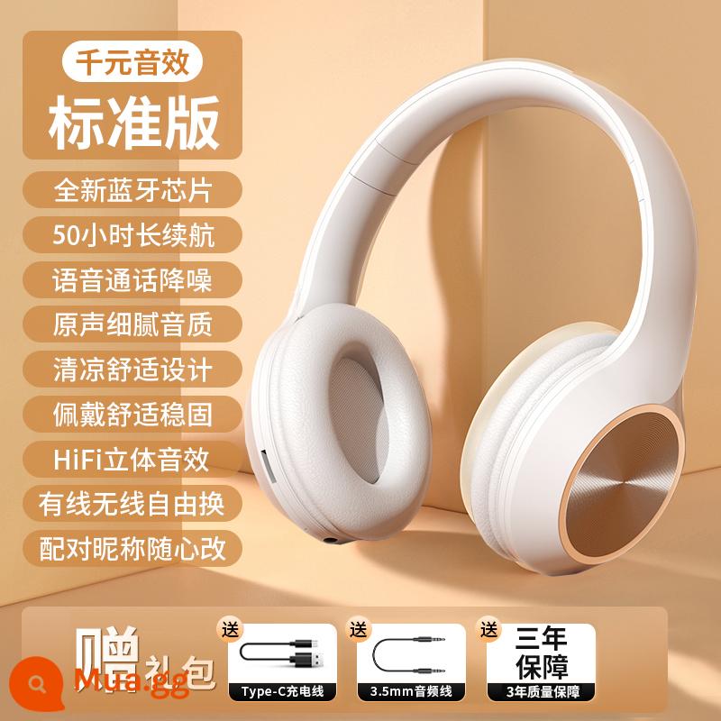 Tai nghe Bluetooth gắn trên đầu chính hãng không dây giảm tiếng ồn chủ động tai nghe máy tính chơi game thể thao điện tử chất lượng cao với lúa mì - [Yunyan White] ❤ Chất lượng âm thanh nổi HiFI ❤ Giọng nói độ nét cao ❤ Nghe và định vị