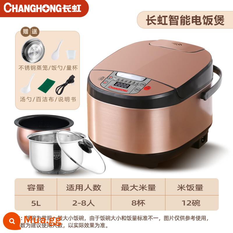 Changhong Smart Electric Cooker Nhà đa chức năng Nhỏ nhỏ 3L4L5L Nâng đầy đủ tự động 6 Bánh gạo Thời gian hẹn 8 người - Ngọc đen