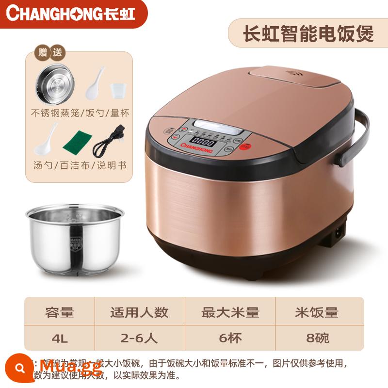 Changhong Smart Electric Cooker Nhà đa chức năng Nhỏ nhỏ 3L4L5L Nâng đầy đủ tự động 6 Bánh gạo Thời gian hẹn 8 người - màu đen yên tĩnh