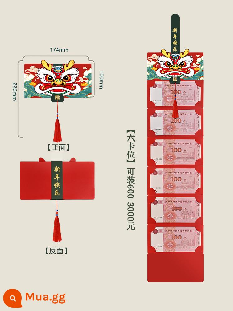 Năm mới 2024 Năm con Rồng Gấp Phong bì đỏ Vị trí thẻ căng Phong bì đỏ Năm mới Internet Người nổi tiếng Cá nhân hóa Phong bì phong bì đỏ mới Sáng tạo - Chúc mừng năm mới-6 khe đựng thẻ