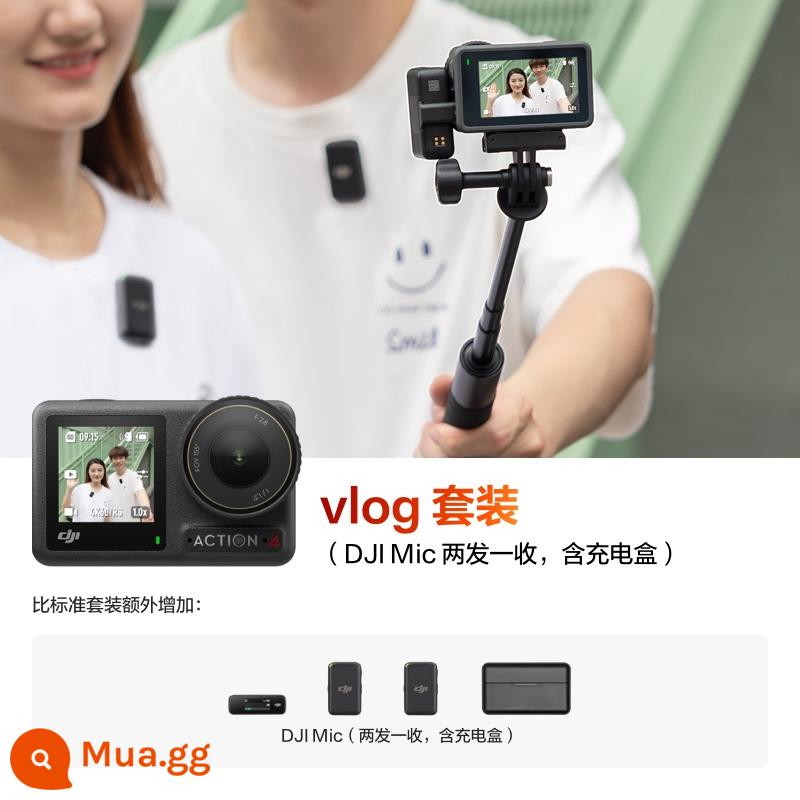 [Hộp quà tặng Qixi] Máy ảnh thể thao DJI Action3 4 Máy ảnh đầu máy cưỡi máy ảnh lặn ngoài trời - [Không quà] Action 4 bản chuẩn + Bộ Vlog [Có hàng SF Express]