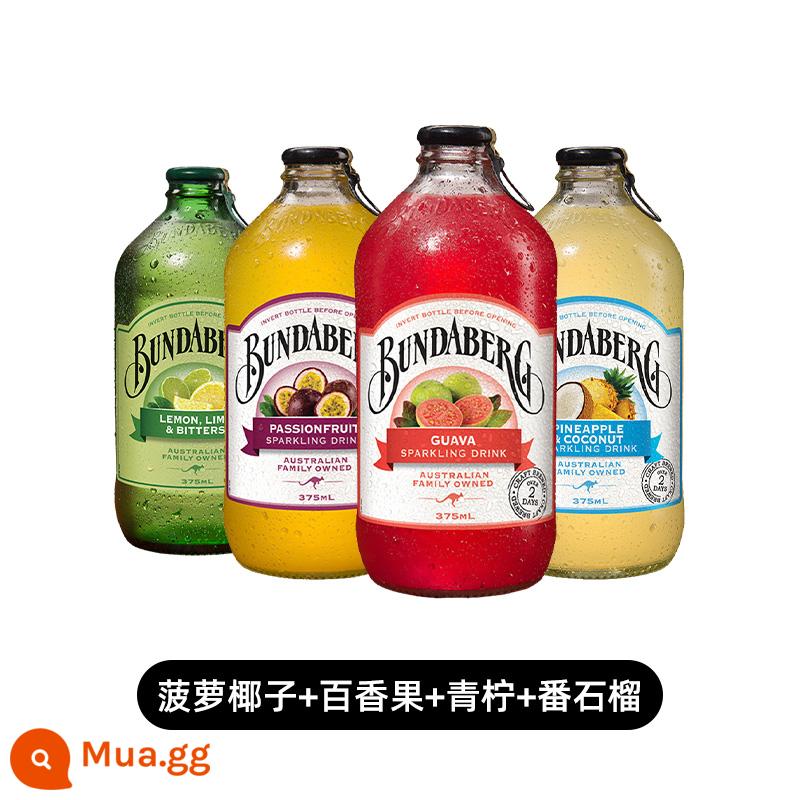 Úc Bundesberg soda bundaberg gừng nước gừng khô nước chanh nước có ga nước giải khát nhập khẩu hàng đầu cửa hàng - [Bốn vị] Dứa dừa + chanh dây + chanh + ổi