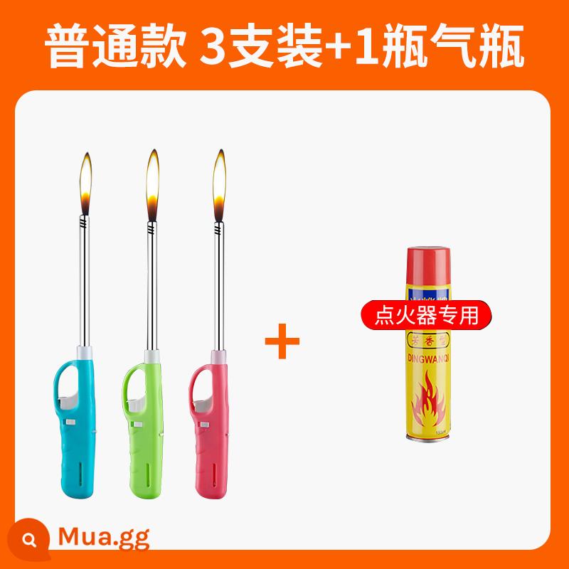 Đánh lửa súng dính bật lửa gas nhà bếp đánh lửa thịt nướng mở rộng miệng mở ngọn lửa bơm hơi và bền bỉ 2023 - [Độc quyền] 3 mẫu dày và bền đi kèm chai dung dịch nạp đặc biệt