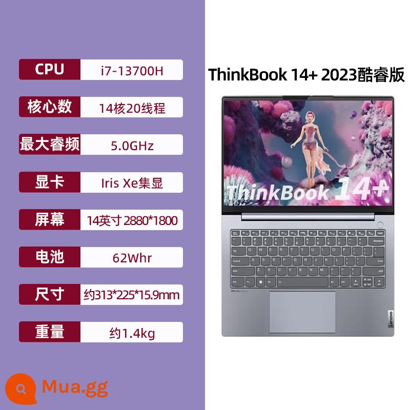 ThinkPad Thinkbook 14+ 16+ 2022 Áp lực nhãn CPU thế hệ thứ 12 mới Amd Ryzen 14p i9 - [23 model 14+ 14 lõi 20 luồng] i7-13700H Màn hình lõi Xe Màn hình 2,8K Gam màu cao 90Hz